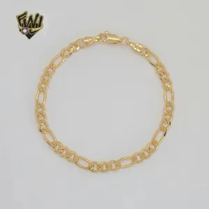 (1-0404) Gold Laminate - 5mm Figaro Link Bracelet - 7.5 - BGF