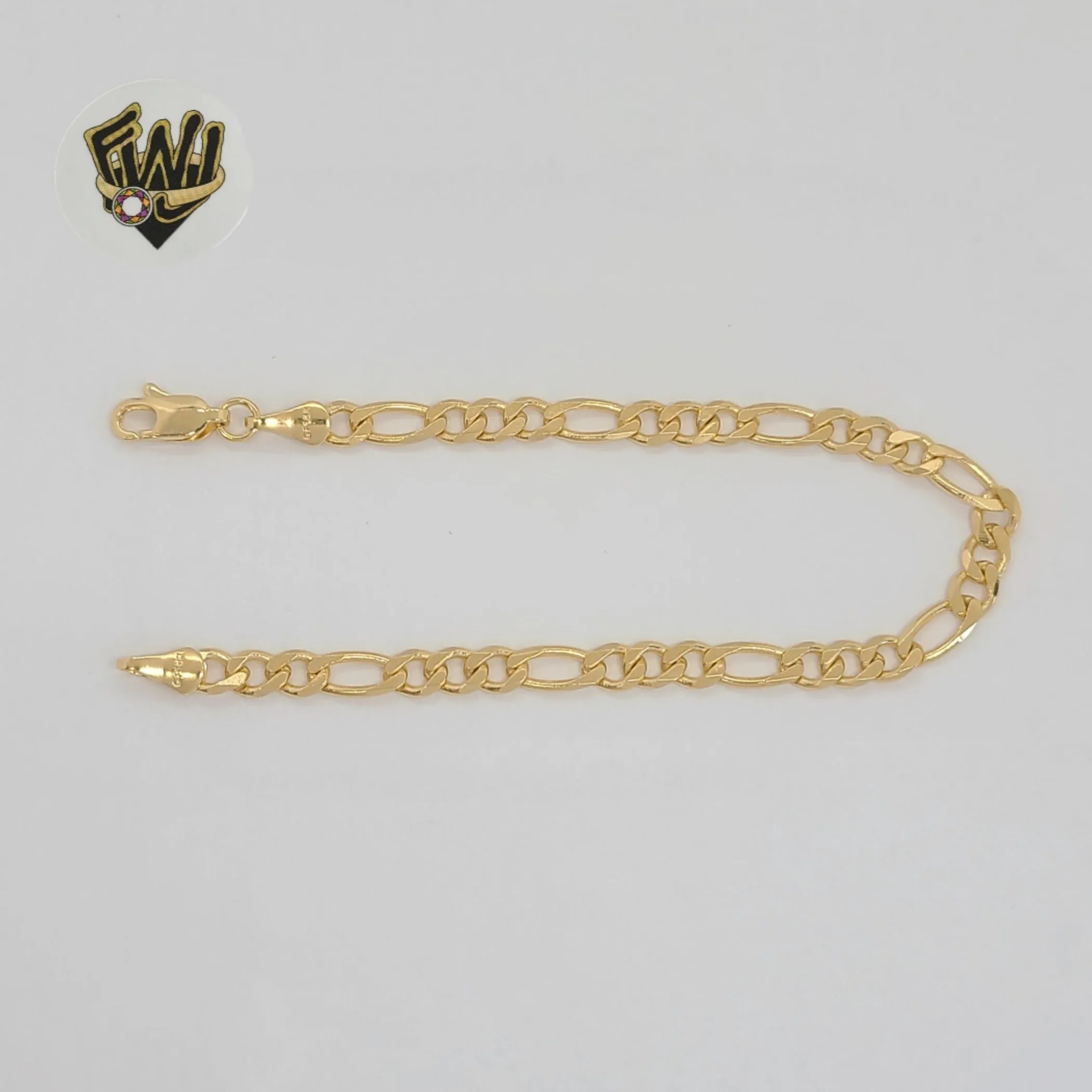 (1-0404) Gold Laminate - 5mm Figaro Link Bracelet - 7.5 - BGF