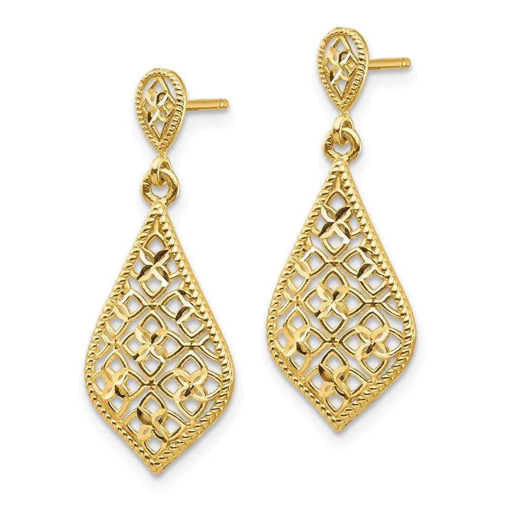 14K Fancy Dangle Post Earrings