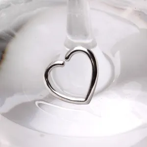 14Kt White Gold Heart Shaped Cartilage Earring