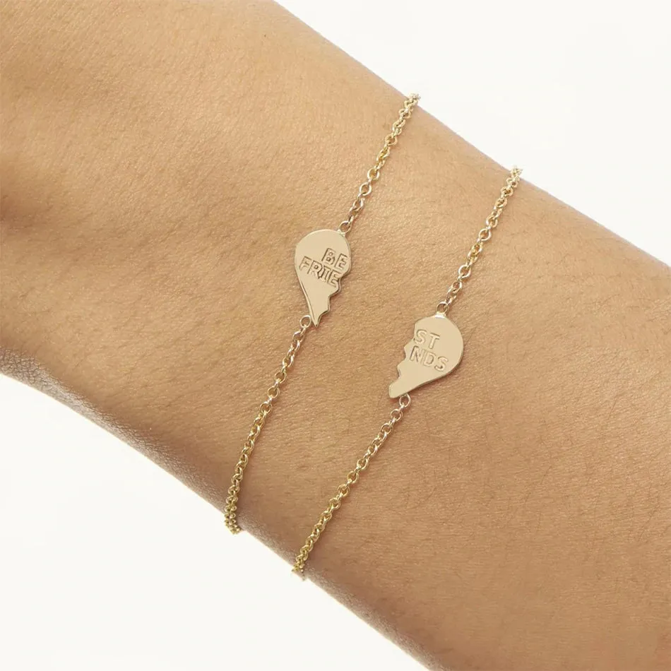 18k/ 925 Vermeil Best Friends Heart Bracelet