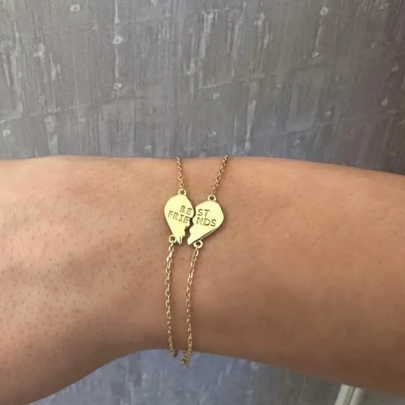 18k/ 925 Vermeil Best Friends Heart Bracelet