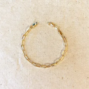 18k Gold Filled Paperclip Link Bracelet