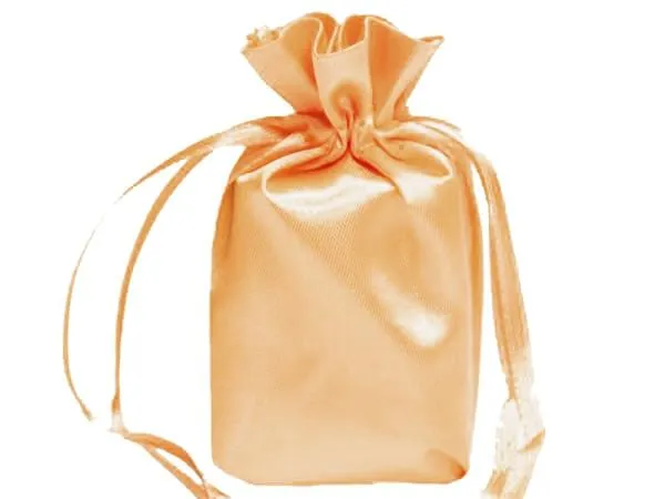 6x9 Peach Elegant Satin Bags - 12 pcs