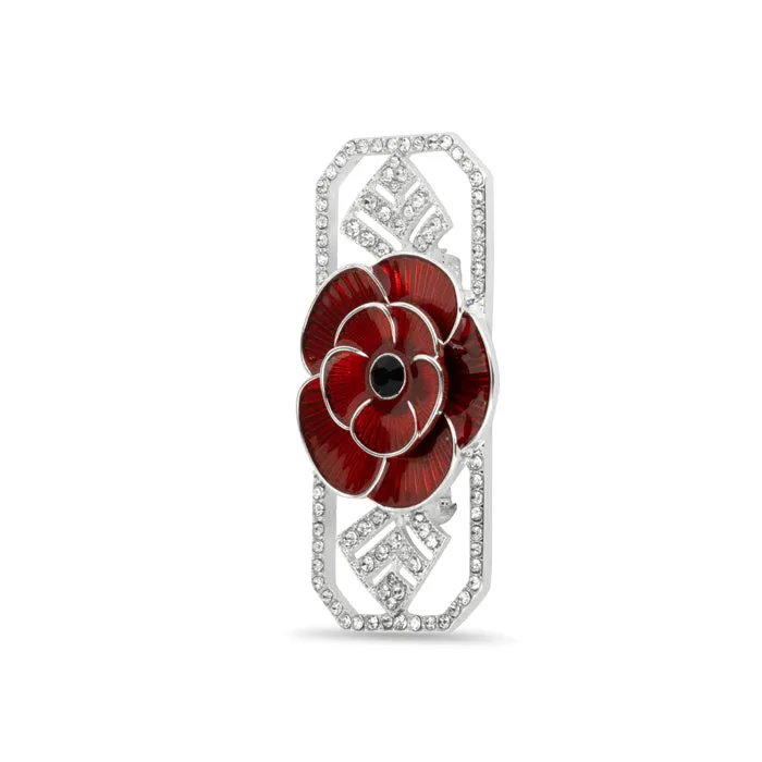 Art Deco Vintage Poppy Brooch