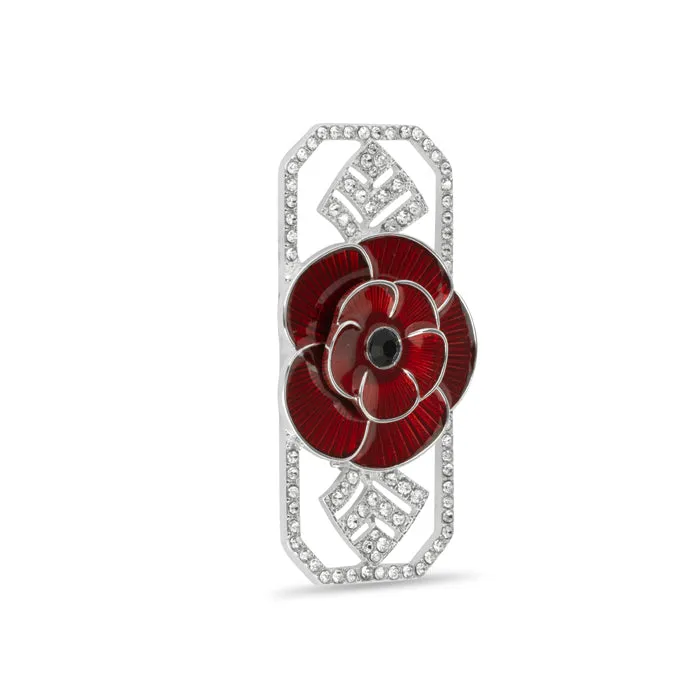 Art Deco Vintage Poppy Brooch