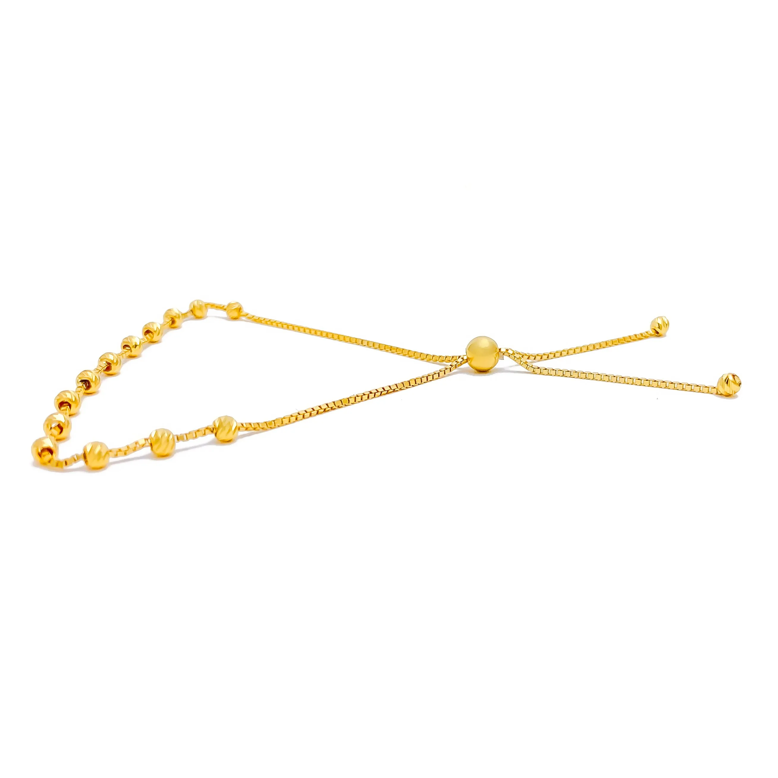 Beautiful Slender 21k Gold Bolo Bracelet