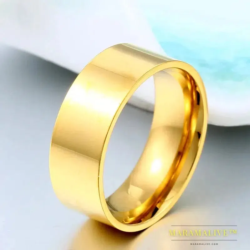 Black and White Blue Gold Men's Elegant Jewelry Ring