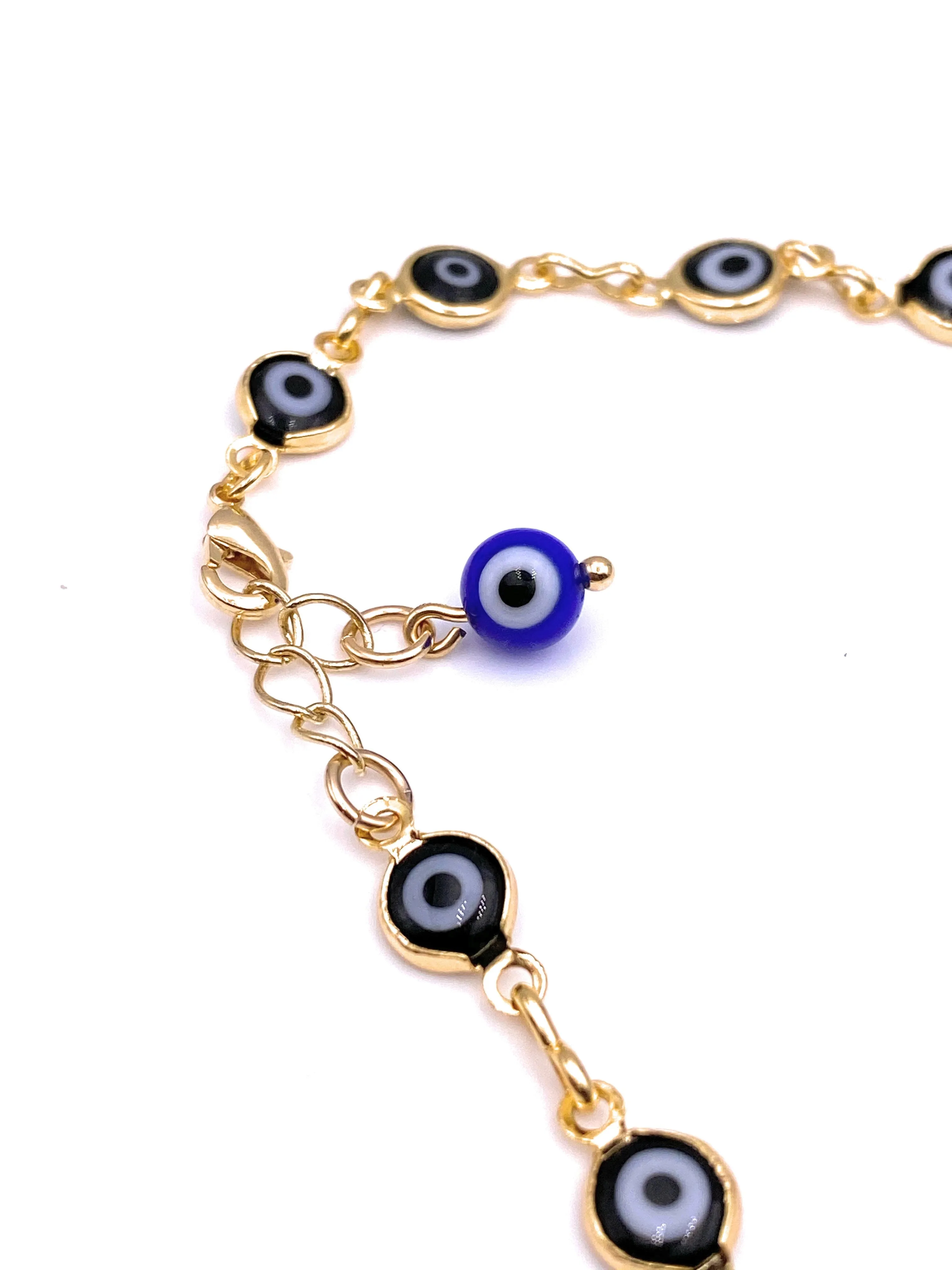 Black Evil Eye 18k Gold Plated Anklets Bracelet for Women