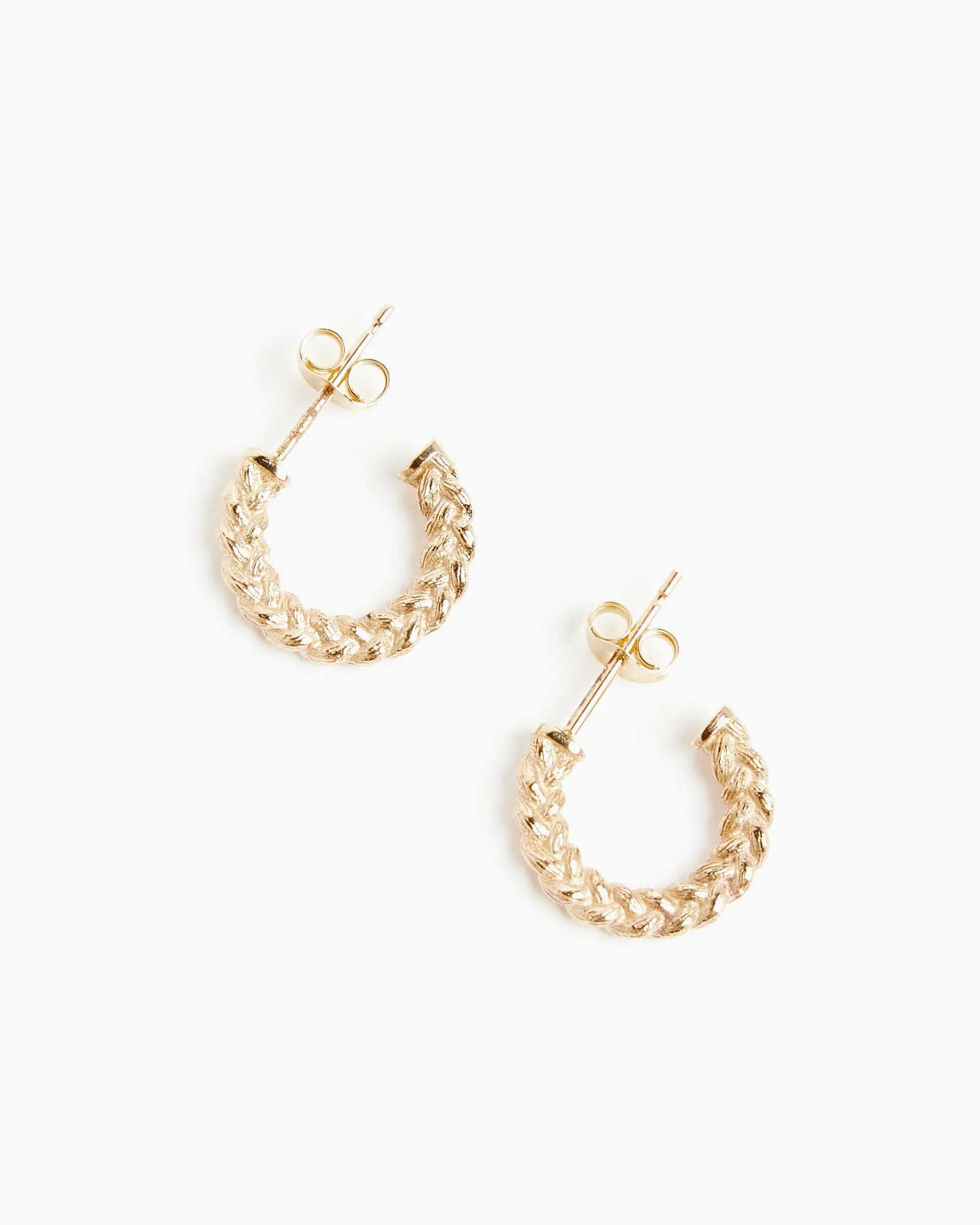 Braided Hoop Earrings in Gold