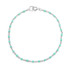 Candy Chain Anklet | Turquoise & Silver