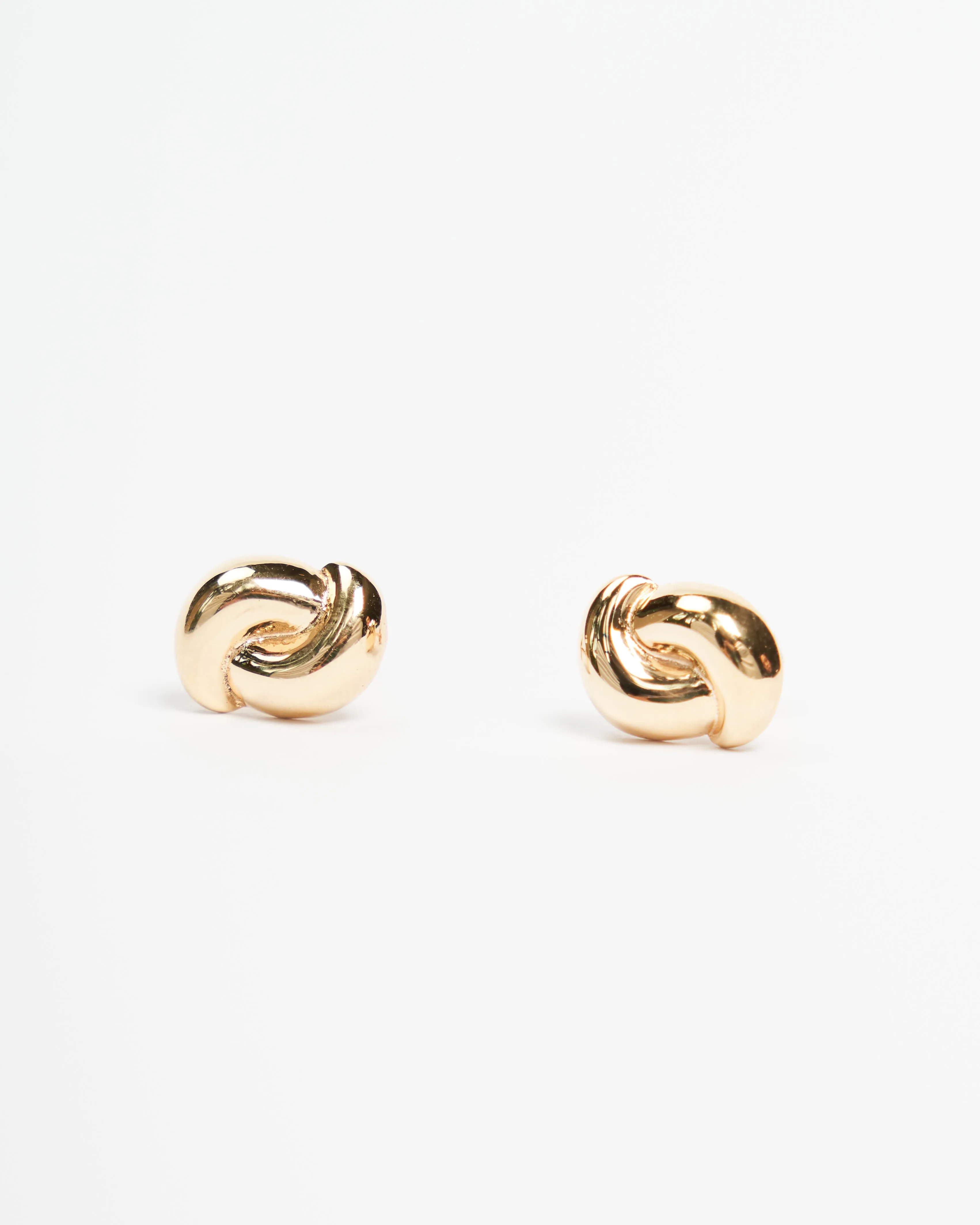 Chunky Overlap Earrings, Solid 14k Gold