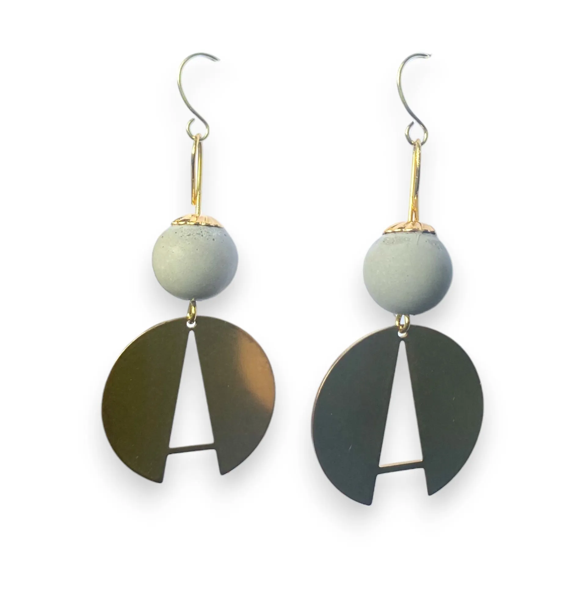 Concrete Abstract "A" Earrings