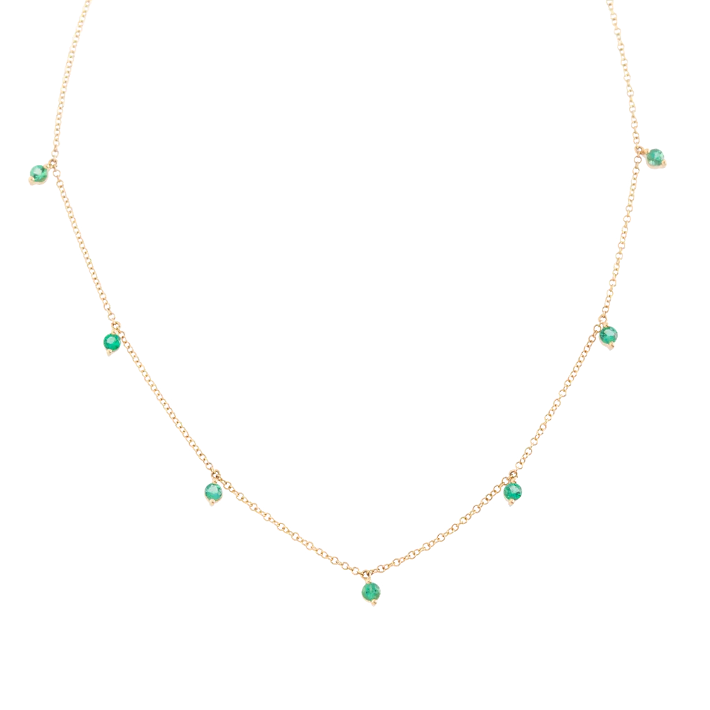 Dainty Emerald Shaker Necklace