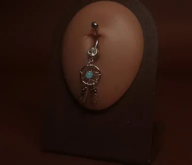 Dangling Dream Catcher Navel Belly Button Ring