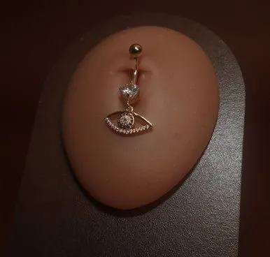 Dangling Evil Eye Navel Belly Button For Bringing Good Luck