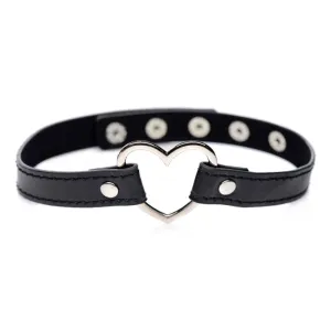 Dark Heart Chrome Heart Black Choker - Black