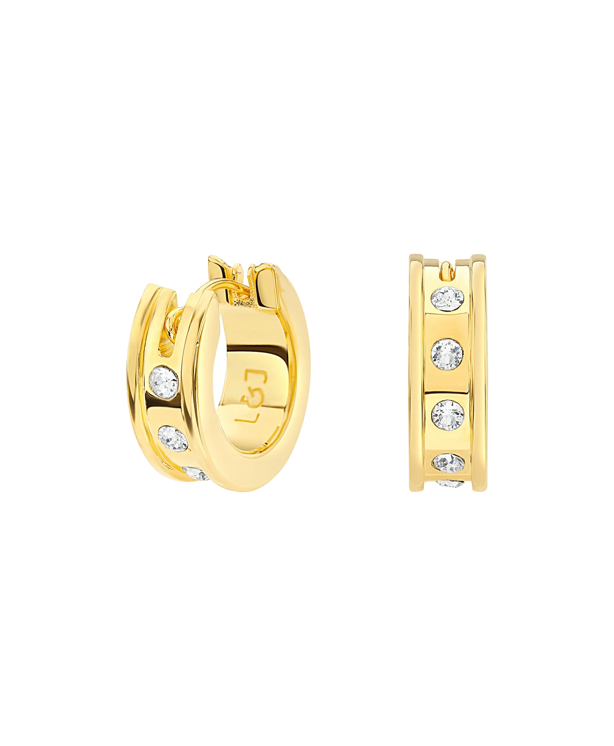 Eevi Creole White 18ct Gold Plated