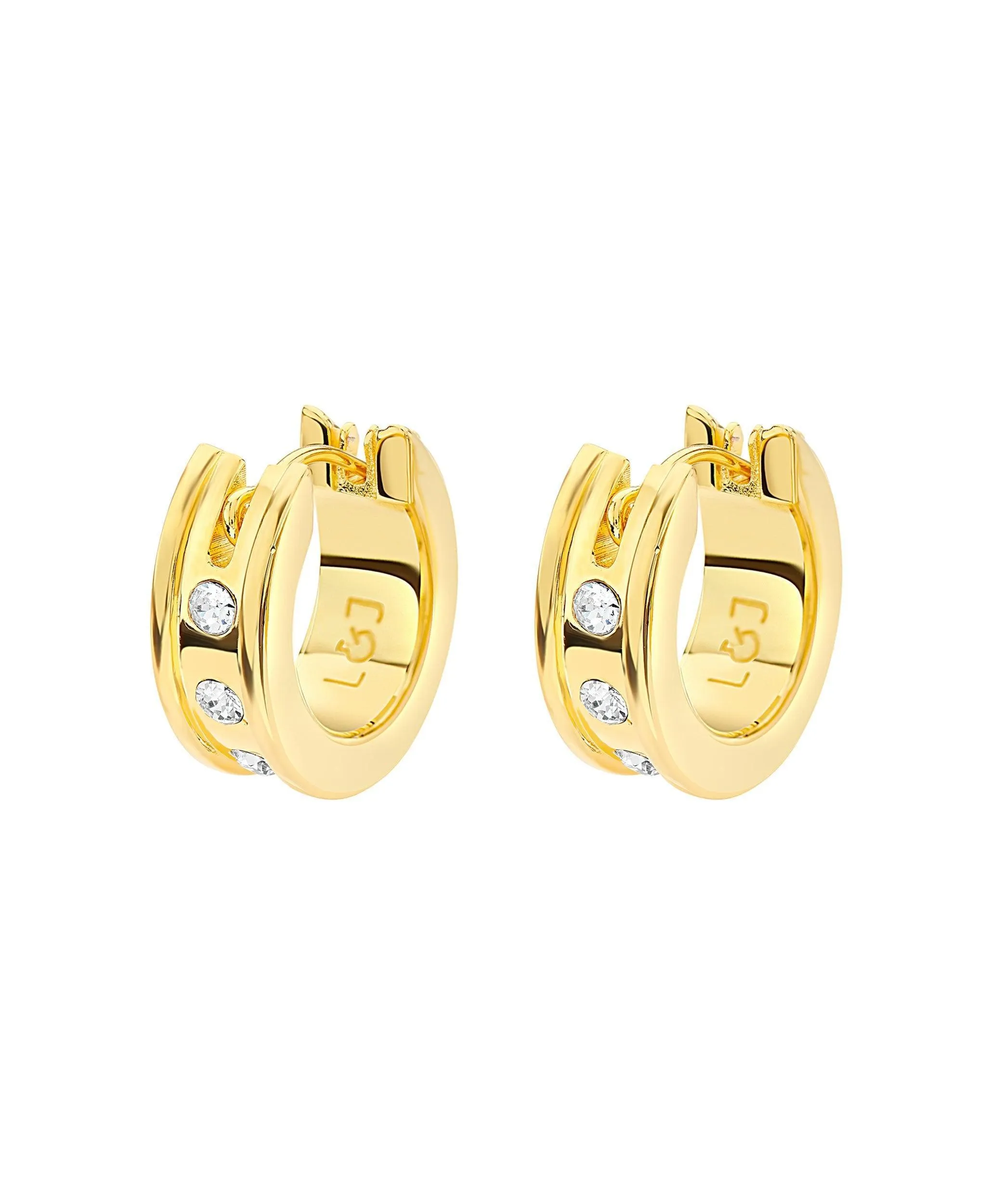 Eevi Creole White 18ct Gold Plated