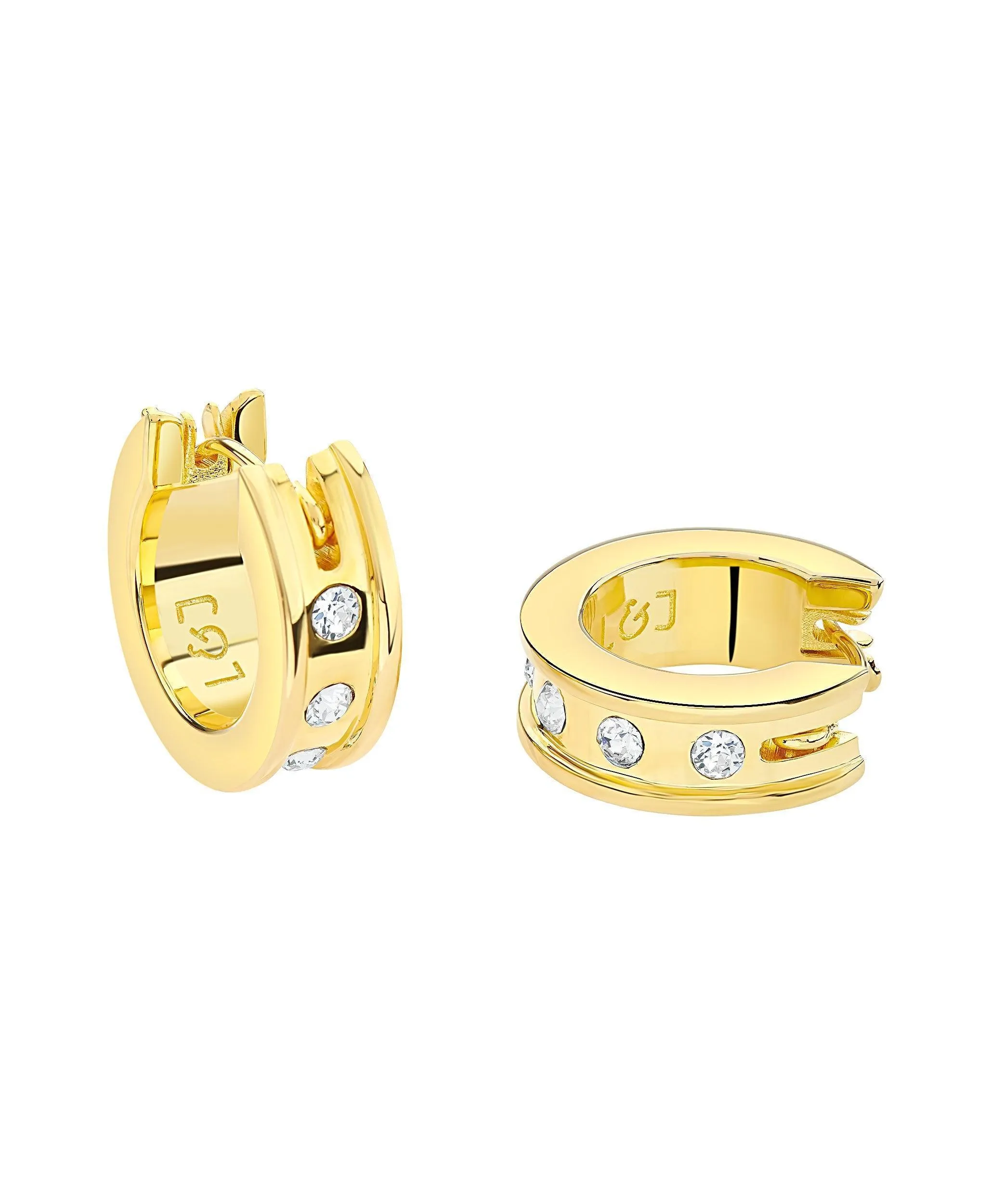 Eevi Creole White 18ct Gold Plated