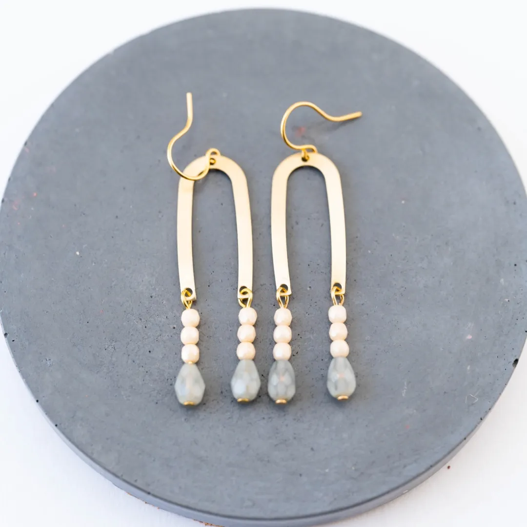 Elegant Arch Beaded Earrings