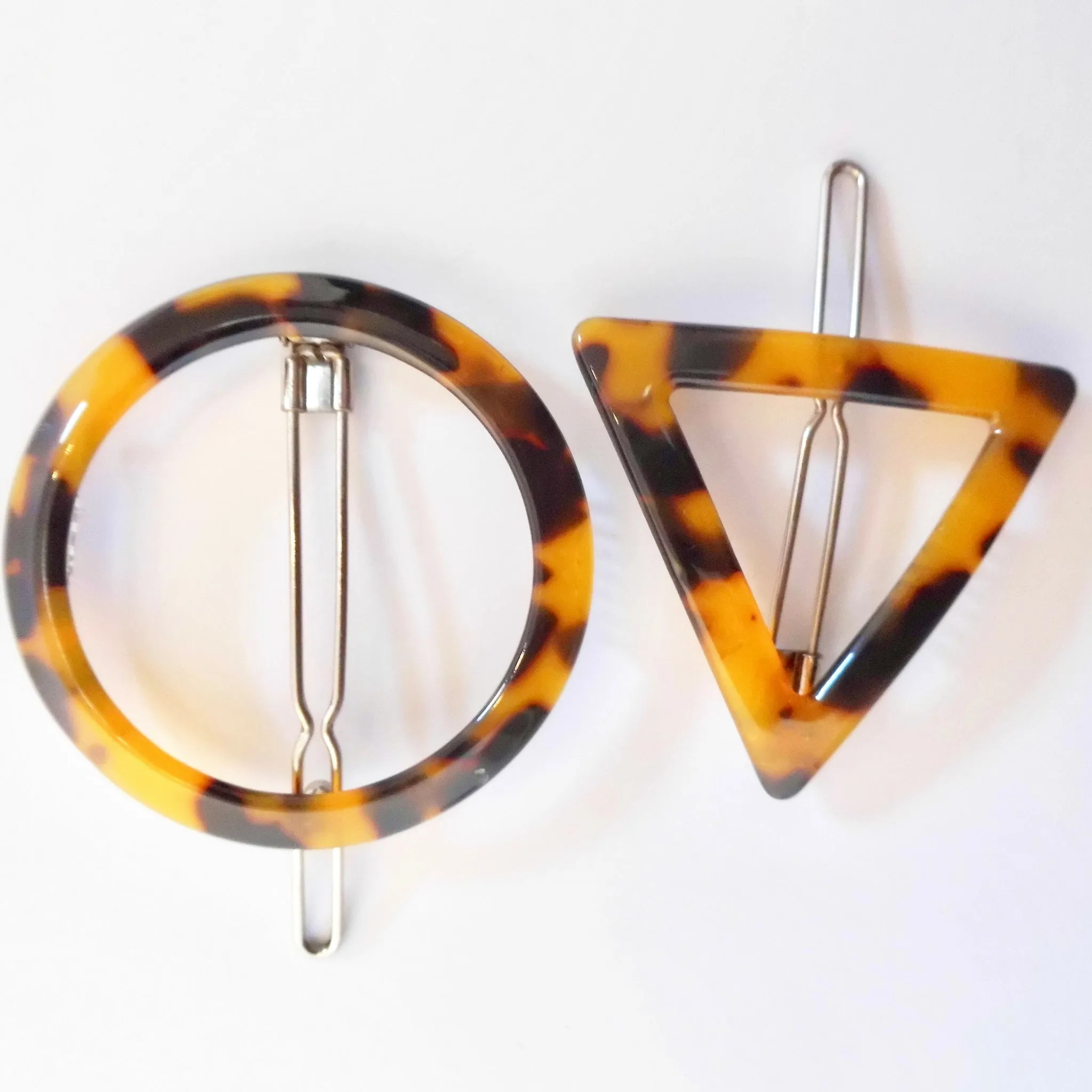 Geometric Tortoiseshell Hair Clips (set of 2)