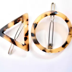 Geometric Tortoiseshell Hair Clips (set of 2)