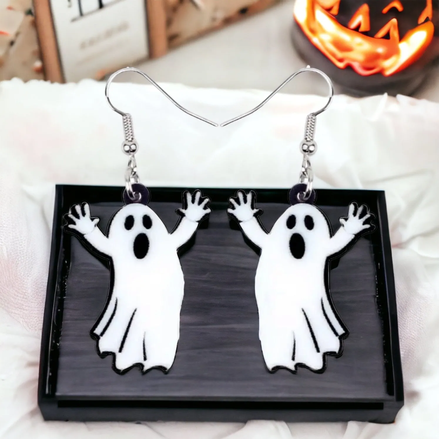 Ghost Earrings - Halloween Earrings, Ghost Jewelry, Halloween Jewelry, Halloween Earrings, Ghost Costume, Trick or Treat