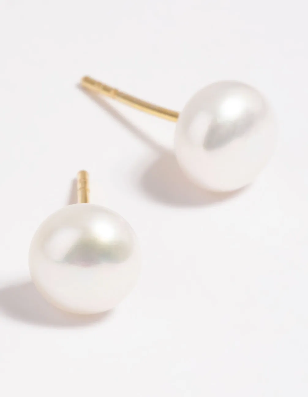 Gold Plated Sterling Silver Freshwater Pearl Stud Earrings