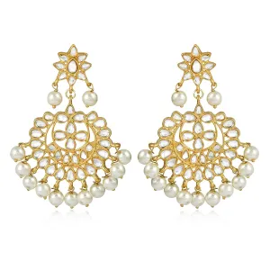 GoldPlated Fashion Chandbali Hook Dangler Stylish Fancy Party Wear Earrings