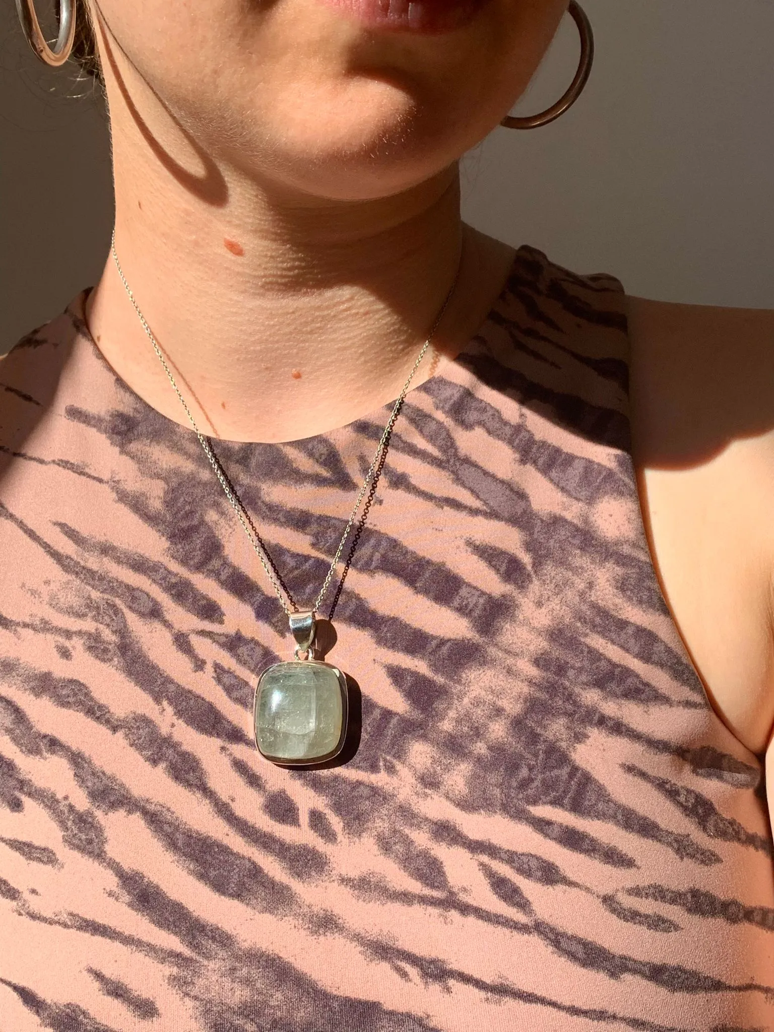 Green Tourmaline Naevia Pendant - Square