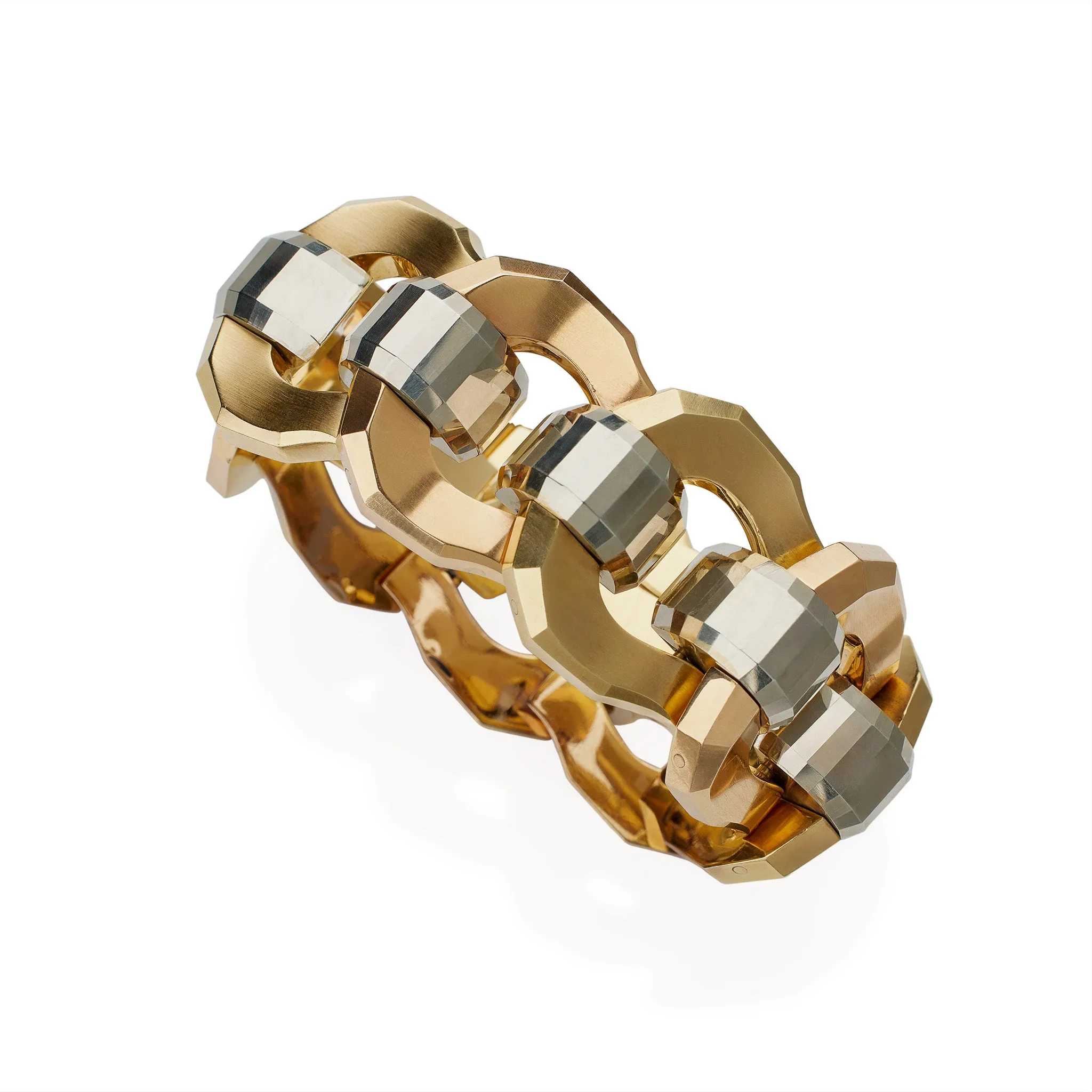 Italian Retro 18K Tri-color Gold Bracelet