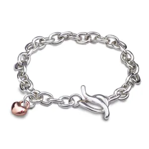 Lifetime Silver Charm Bracelet with Rose Gold Heart