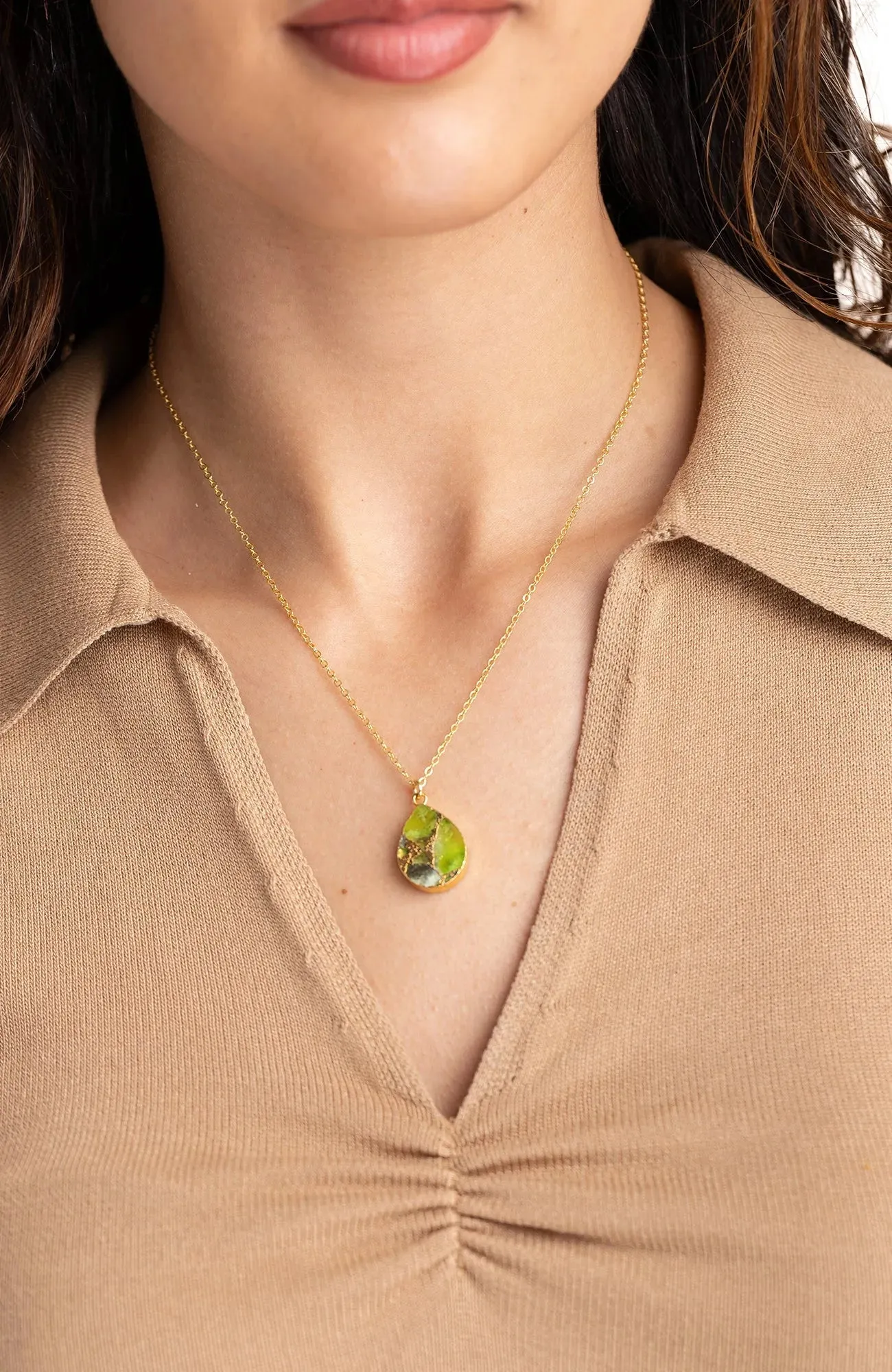 Mojave Drop Stone Pendant Necklace