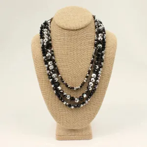 Moonlit Triple Strand (Black and Silver) - Womans Necklace