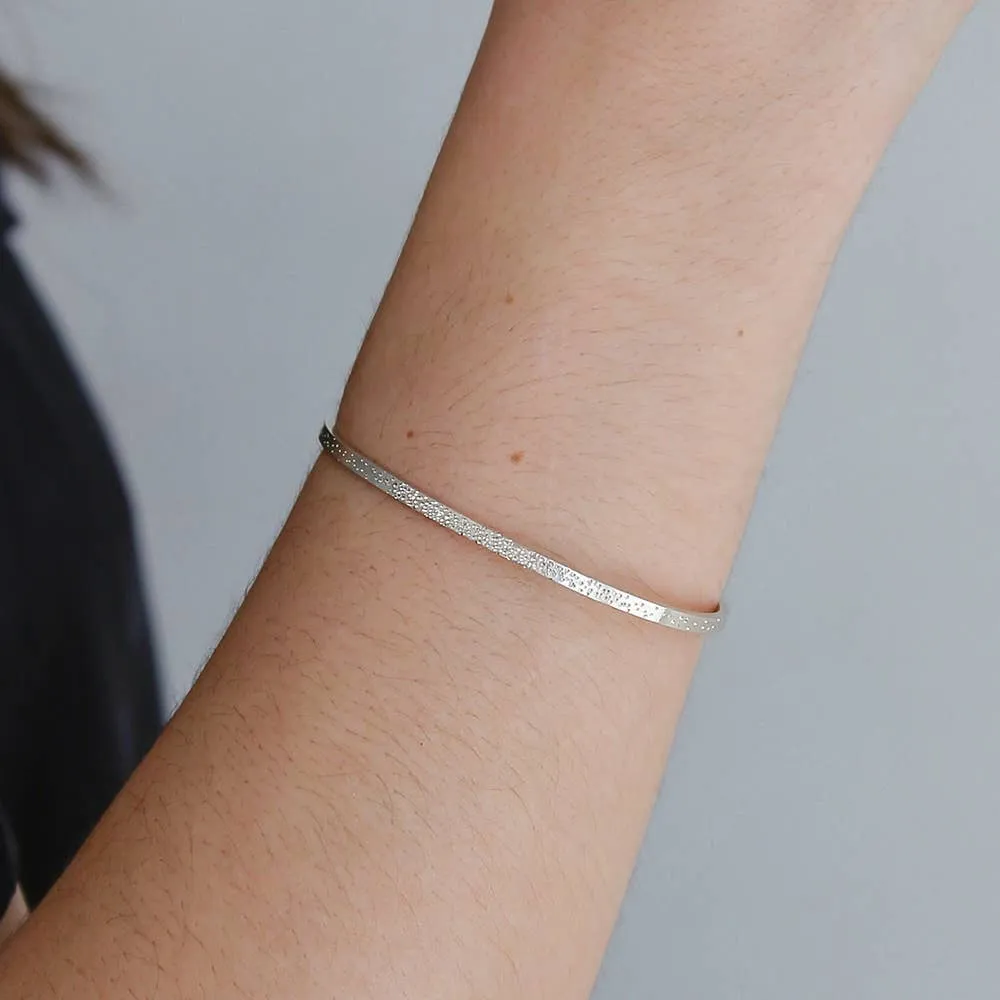 Narrow Diamond Dusted Cuff Bracelet