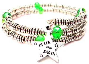 Peace On Earth Star Curly Coil Wrap Style Bangle Bracelet