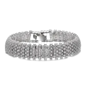 RA Genevive Elegant White Gold Plated Link Bracelet