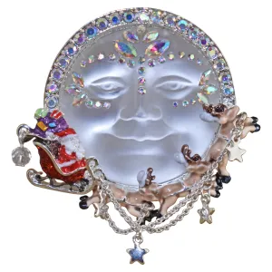 Santa's Countess Seaview Moon Pin Pendant(Sterling Silvertone/Crystal AB)