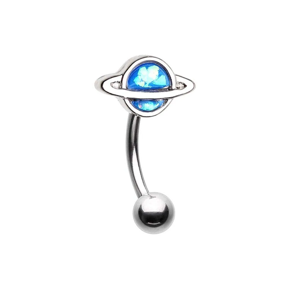 Saturn Planet WildKlass Curved Barbell Eyebrow Ring