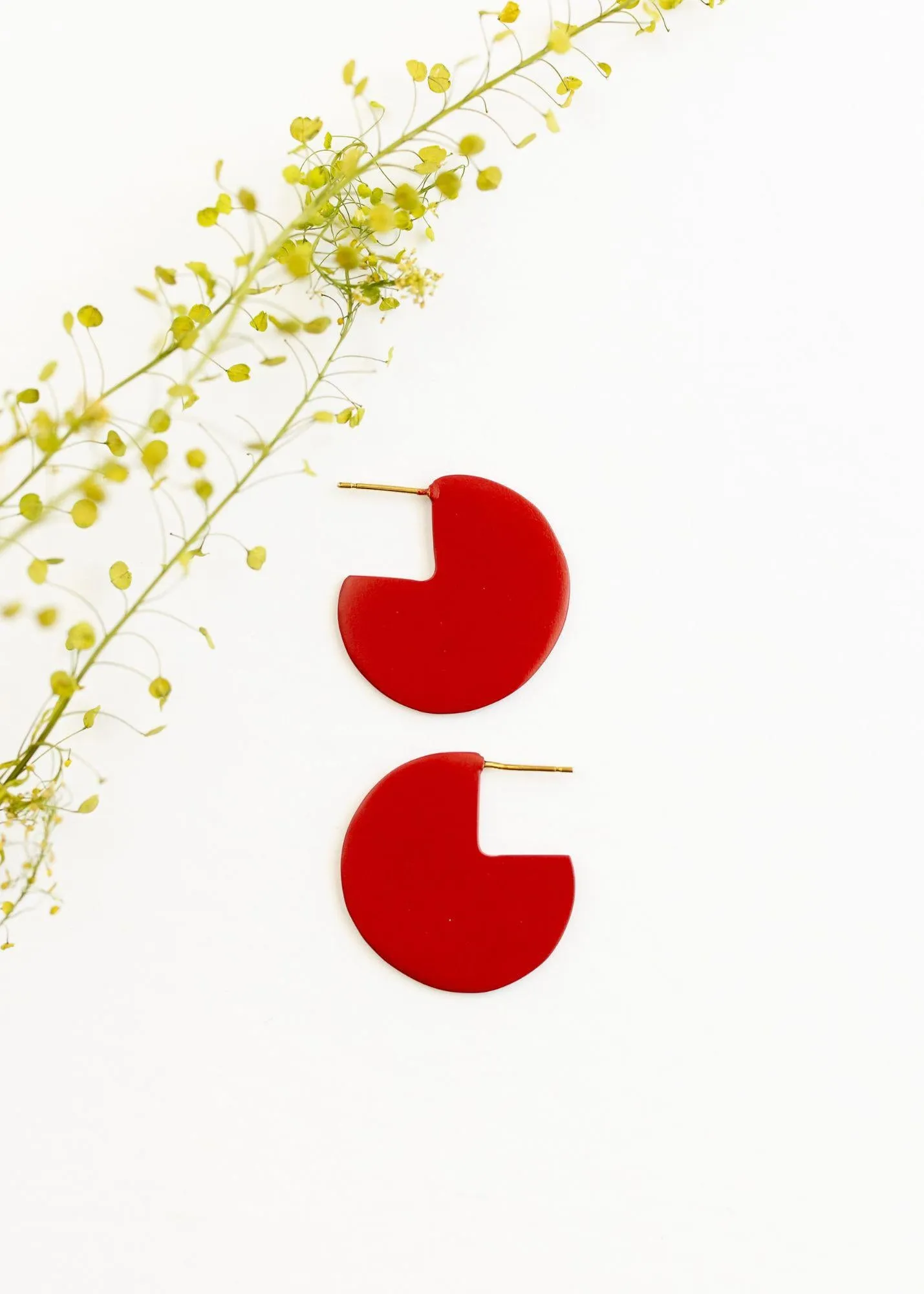 Scarlet Modern Disc Earrings