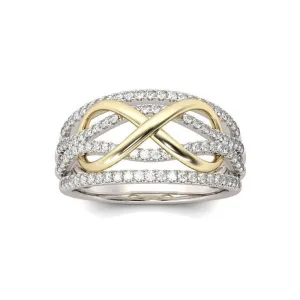 Shining Bowknot Infinity Love Ring - 925 Sterling Silver