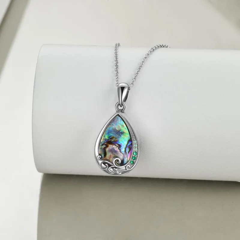 Silver Teardrop Urn Necklace for Ashes Retro