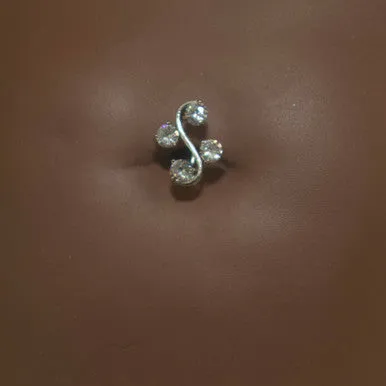 Steel Four Twirl Navel Belly Button Ring Body Piercing