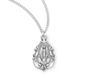 Sterling Silver Fancy Baroque Miraculous Medal - S113918