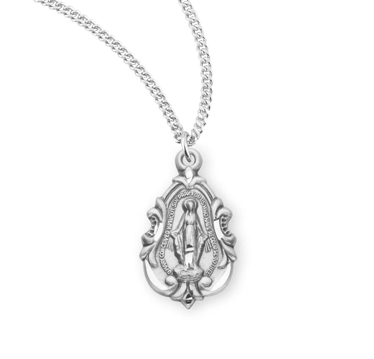 Sterling Silver Fancy Baroque Miraculous Medal - S113918