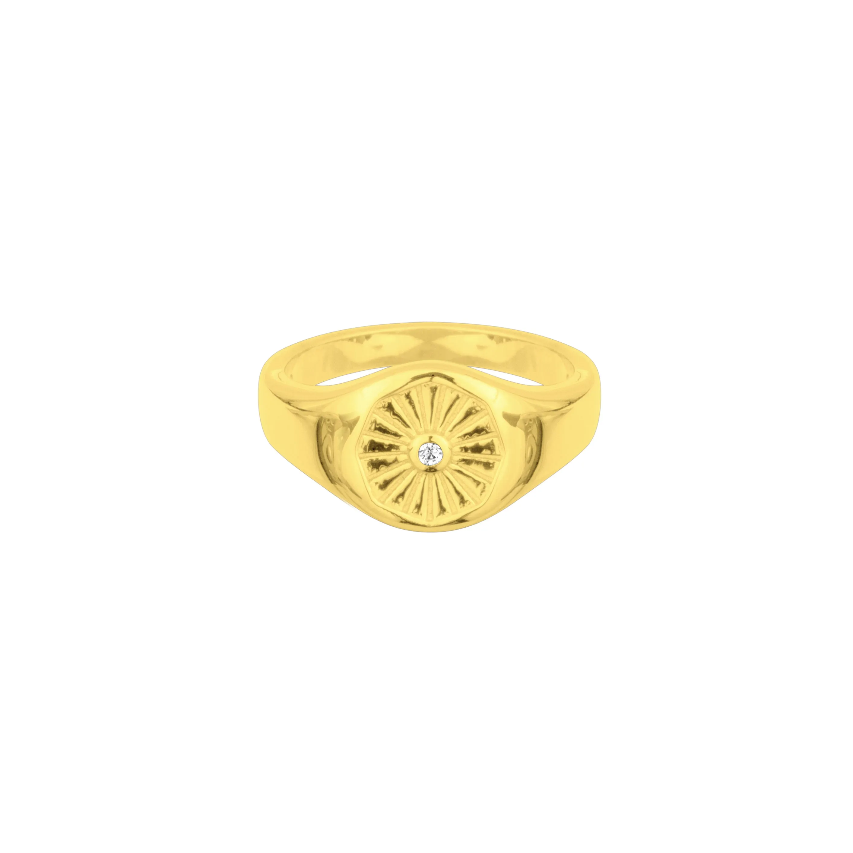 SUNBEAM SIGNET RING GOLD