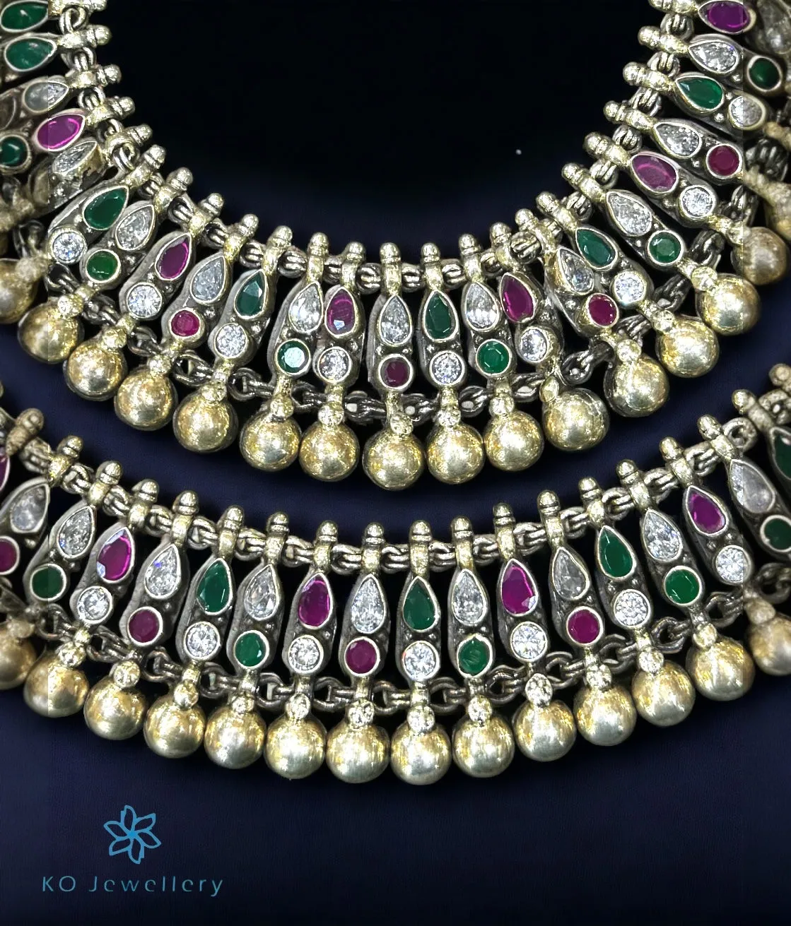 The Arshia Bridal Gemstone Anklets