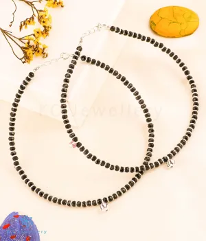 The Ghungroo Silver Blackbead Nazariya Anklets