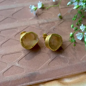 The Spirited Gold Stud Earrings with Citrine